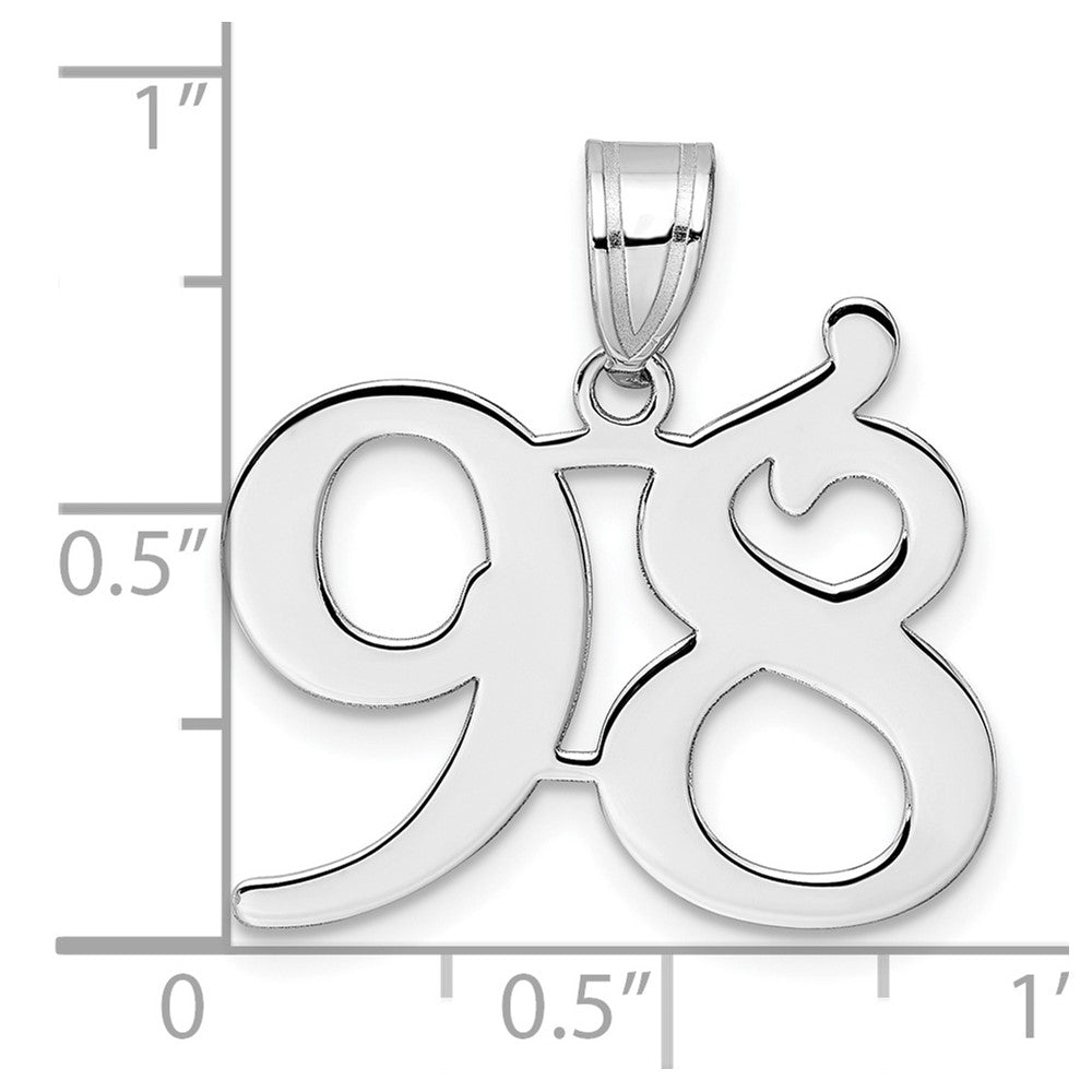 14kw Polished Number 98 Pendant
