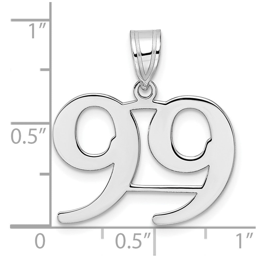 14kw Polished Number 99 Pendant