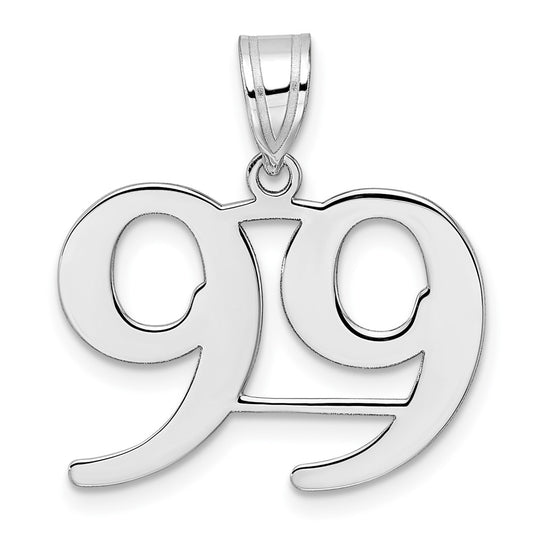 14kw Polished Number 99 Pendant