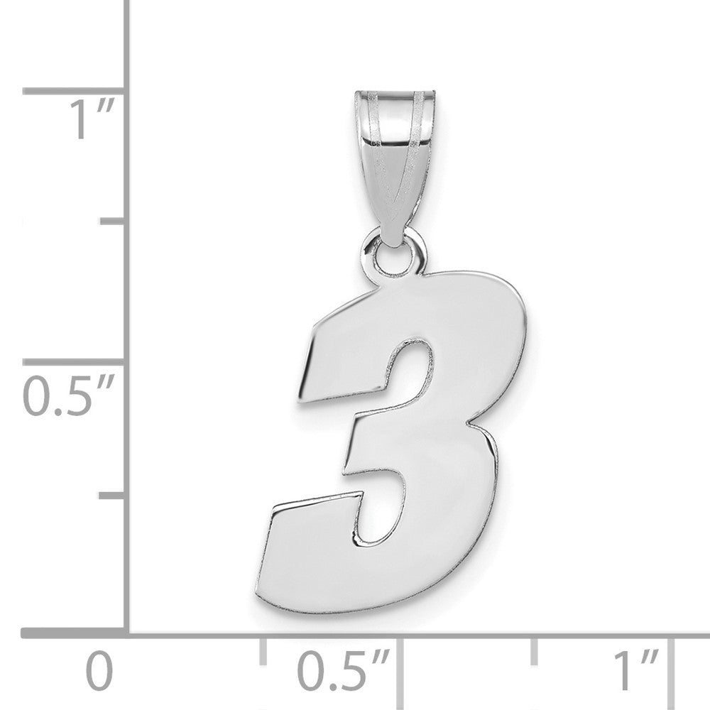 14kw Polished Block Number 3 Pendant