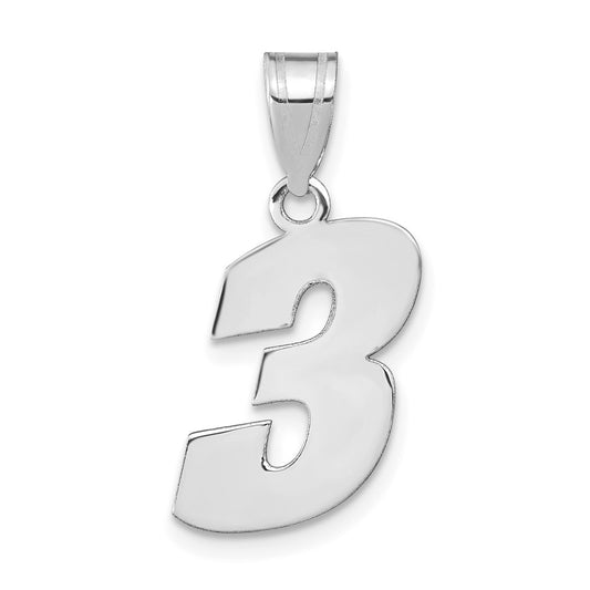 14kw Polished Block Number 3 Pendant