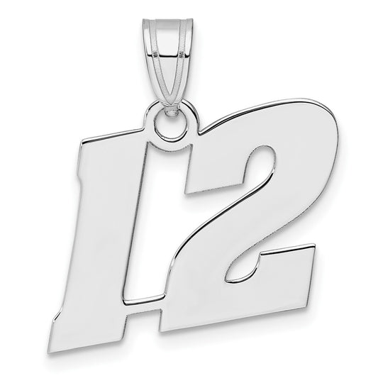 14kw Polished Block Number 12 Pendant