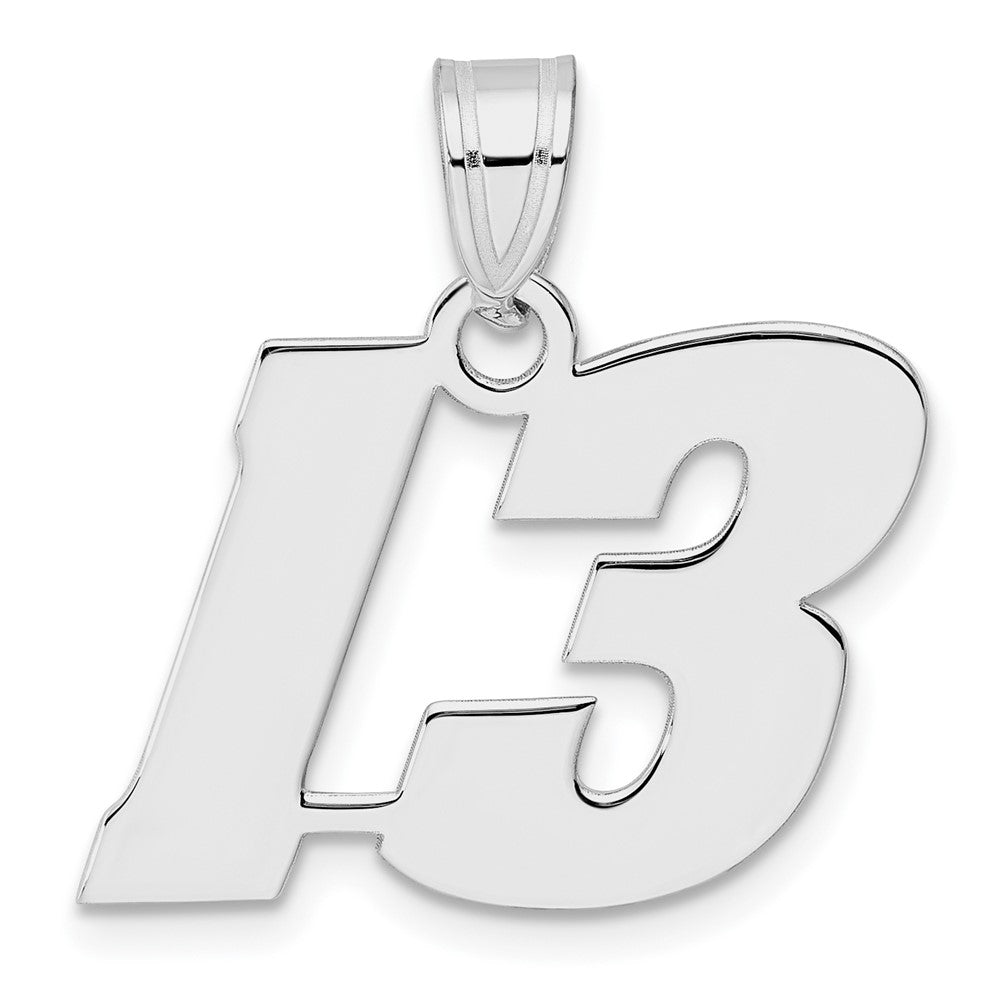 14kw Polished Block Number 13 Pendant