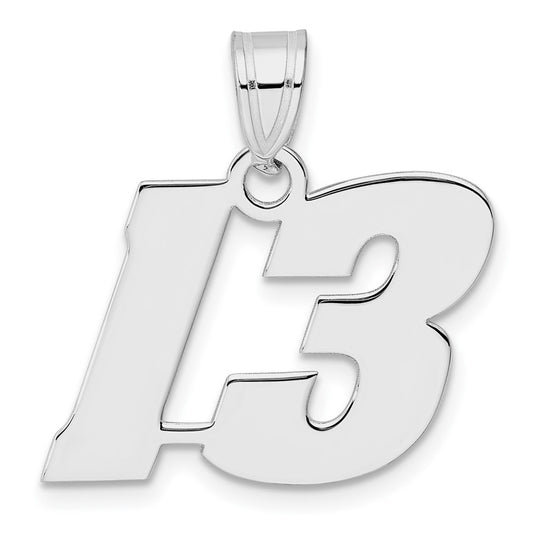 14kw Polished Block Number 13 Pendant