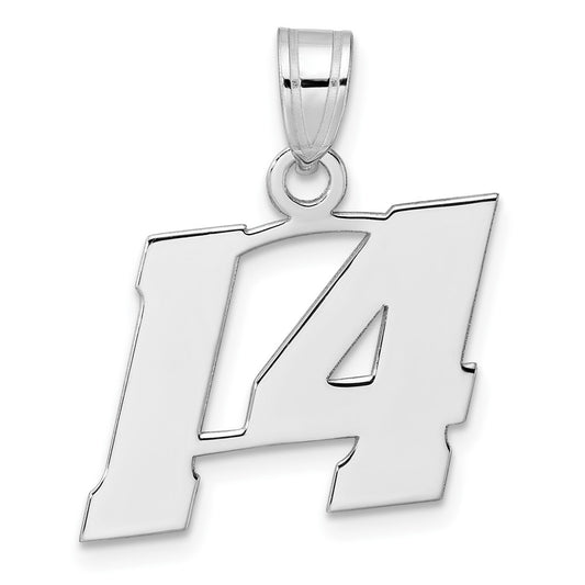 14kw Polished Block Number 14 Pendant