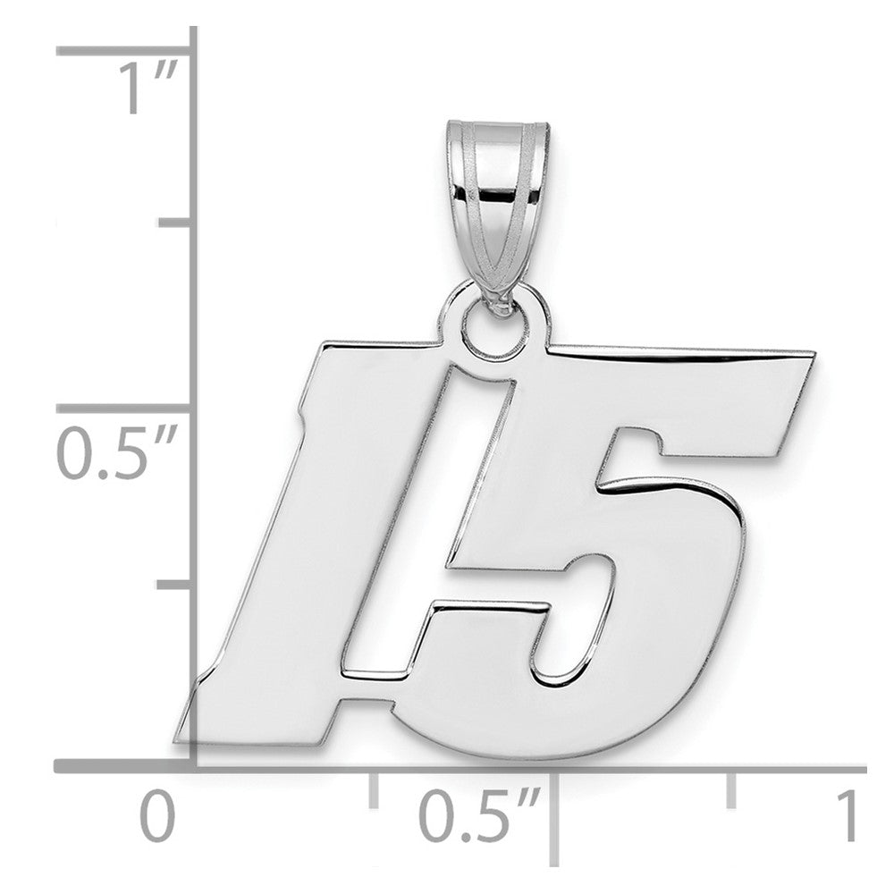 14kw Polished Block Number 15 Pendant
