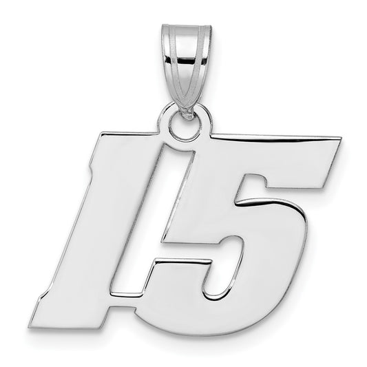 14kw Polished Block Number 15 Pendant