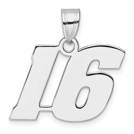 14kw Polished Block Number 16 Pendant