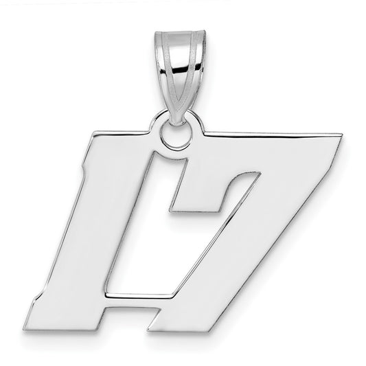 14kw Polished Block Number 17 Pendant
