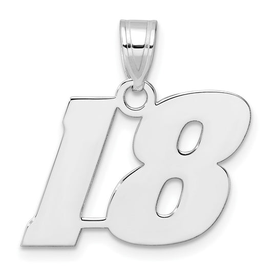 14kw Polished Block Number 18 Pendant