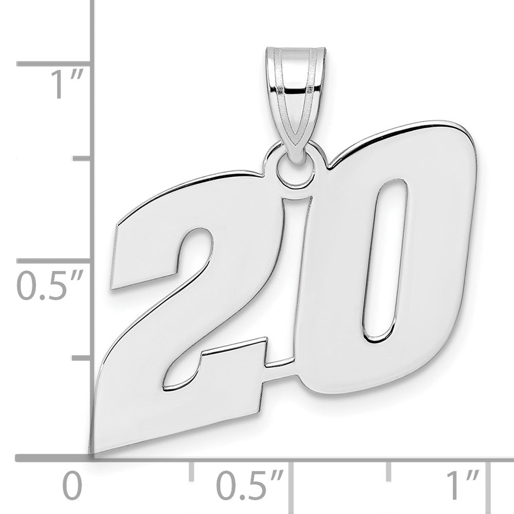 14kw Polished Block Number 20 Pendant