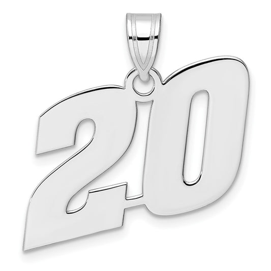 14kw Polished Block Number 20 Pendant