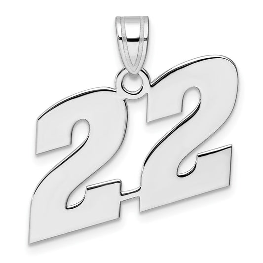 14kw Polished Block Number 22 Pendant