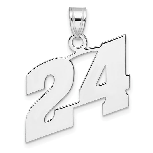 14kw Polished Block Number 24 Pendant