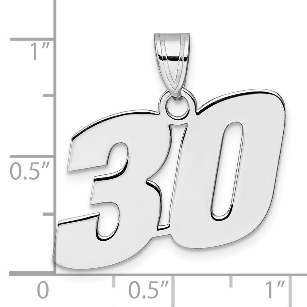 14kw Polished Block Number 30 Pendant