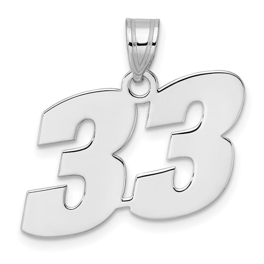 14kw Polished Block Number 33 Pendant