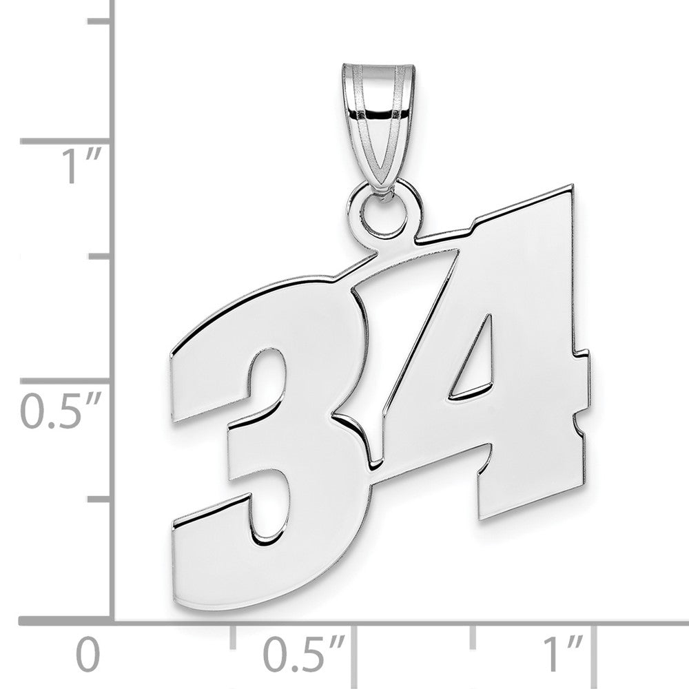 14kw Polished Block Number 34 Pendant