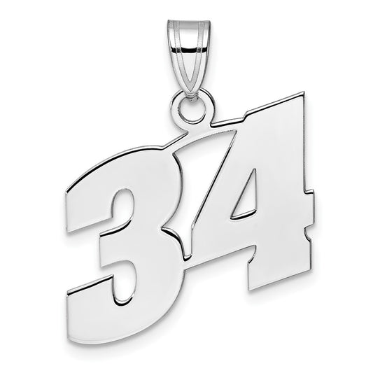 14kw Polished Block Number 34 Pendant