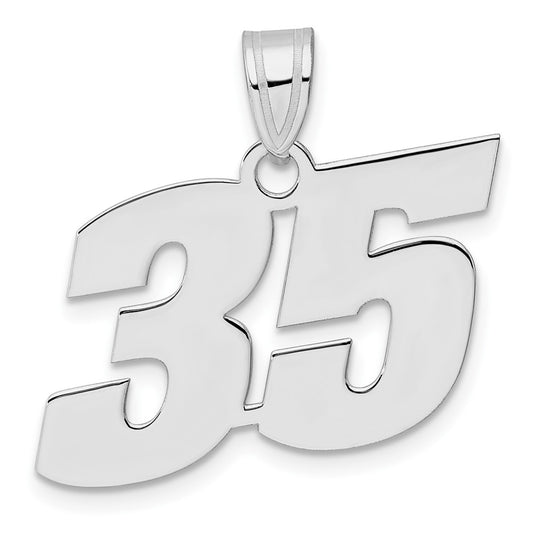 14kw Polished Block Number 35 Pendant