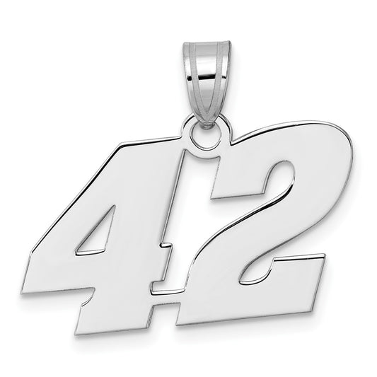 14kw Polished Block Number 42 Pendant