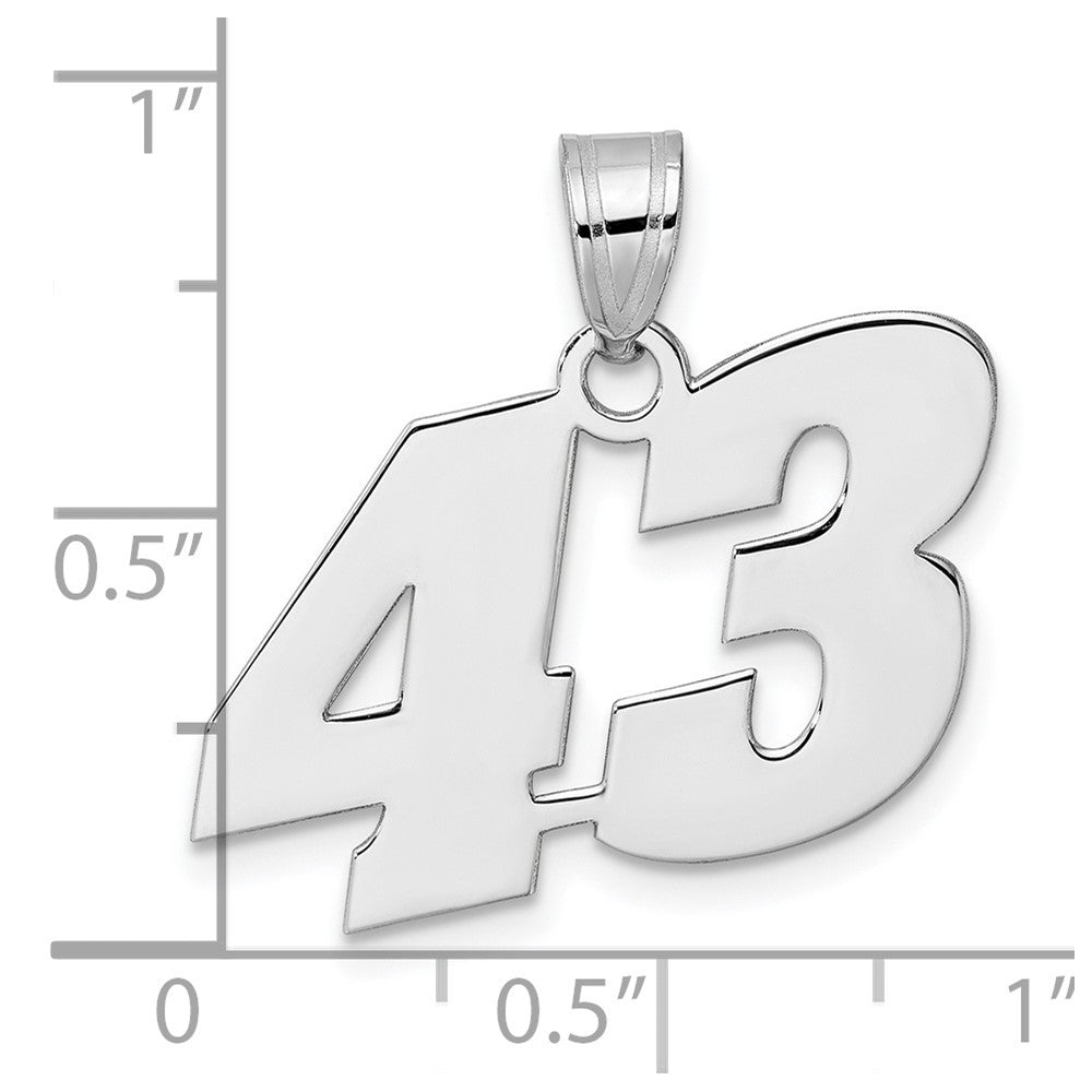 14kw Polished Block Number 43 Pendant