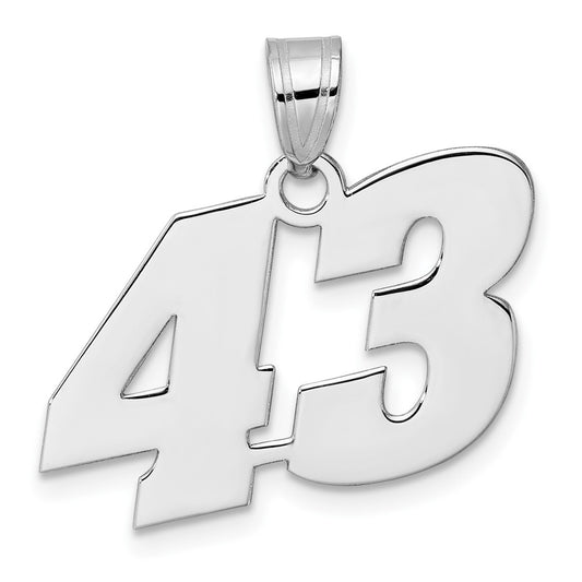 14kw Polished Block Number 43 Pendant
