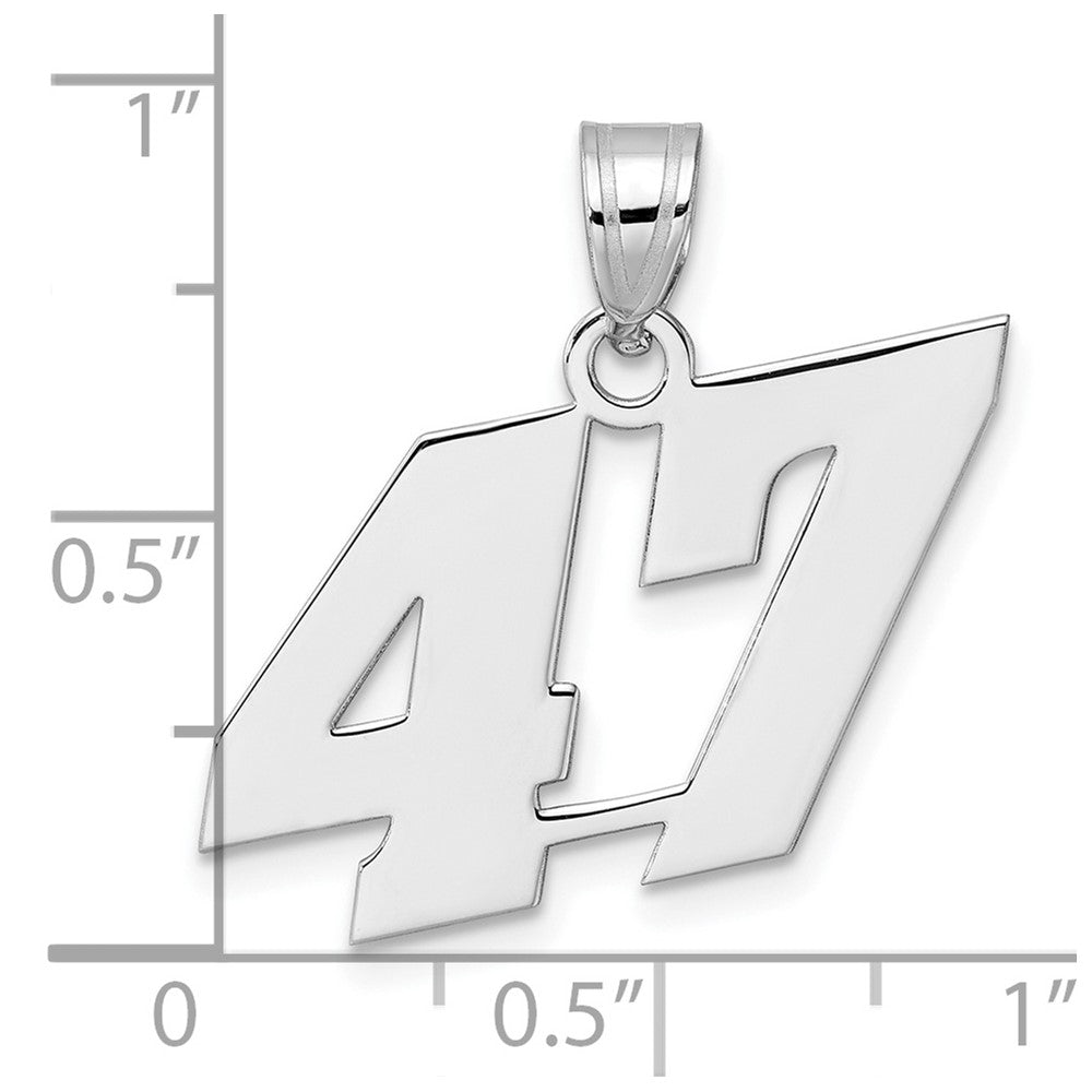 14kw Polished Block Number 47 Pendant