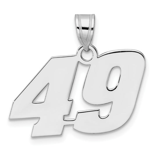 14kw Polished Block Number 49 Pendant
