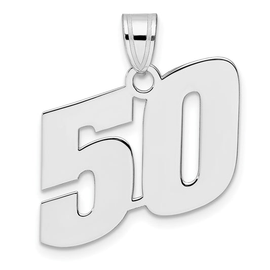 14kw Polished Block Number 50 Pendant