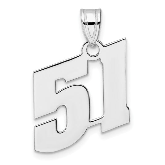 14kw Polished Block Number 51 Pendant