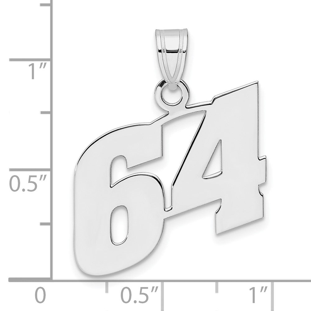 14kw Polished Block Number 64 Pendant