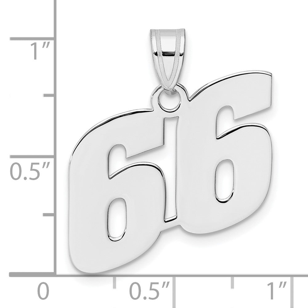 14kw Polished Block Number 66 Pendant
