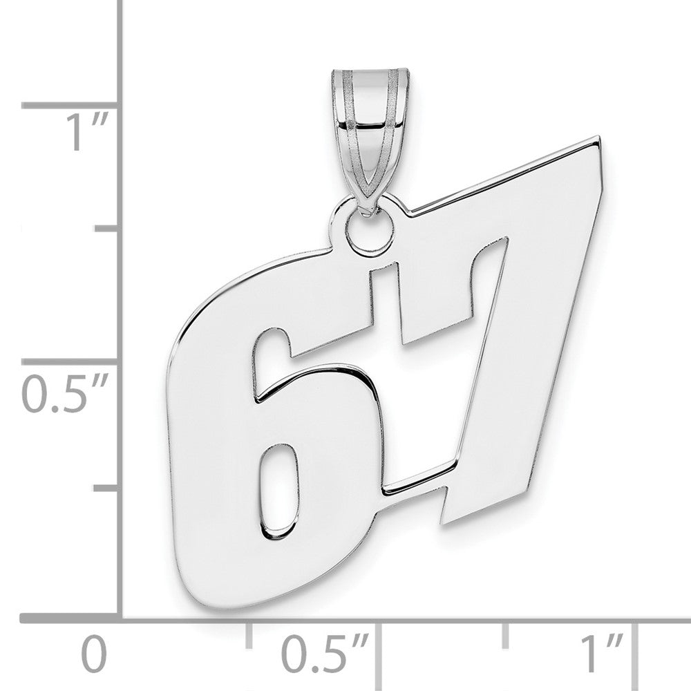 14kw Polished Block Number 67 Pendant