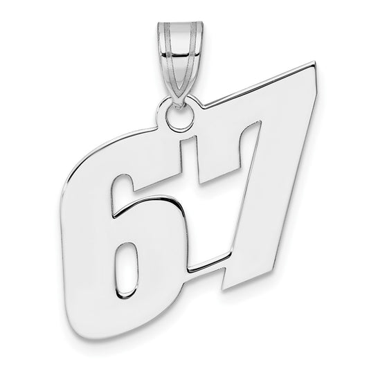 14kw Polished Block Number 67 Pendant
