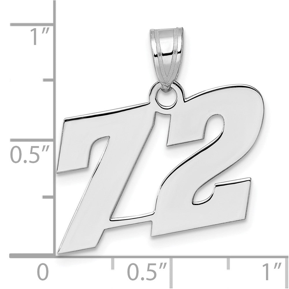14kw Polished Block Number 72 Pendant