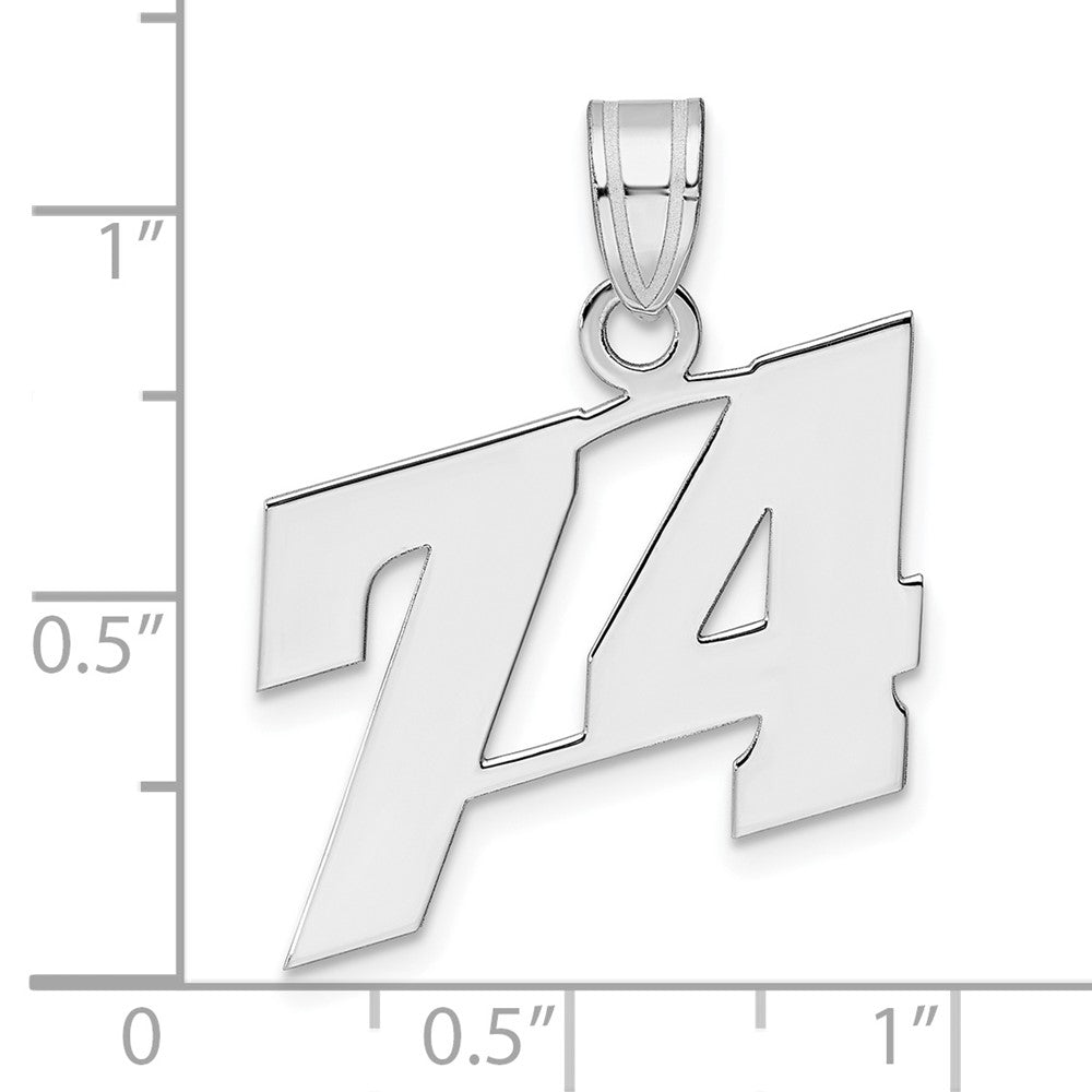 14kw Polished Block Number 74 Pendant