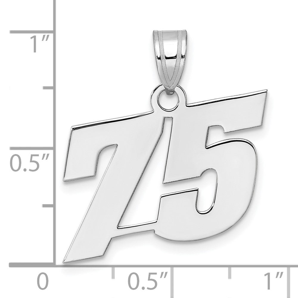 14kw Polished Block Number 75 Pendant