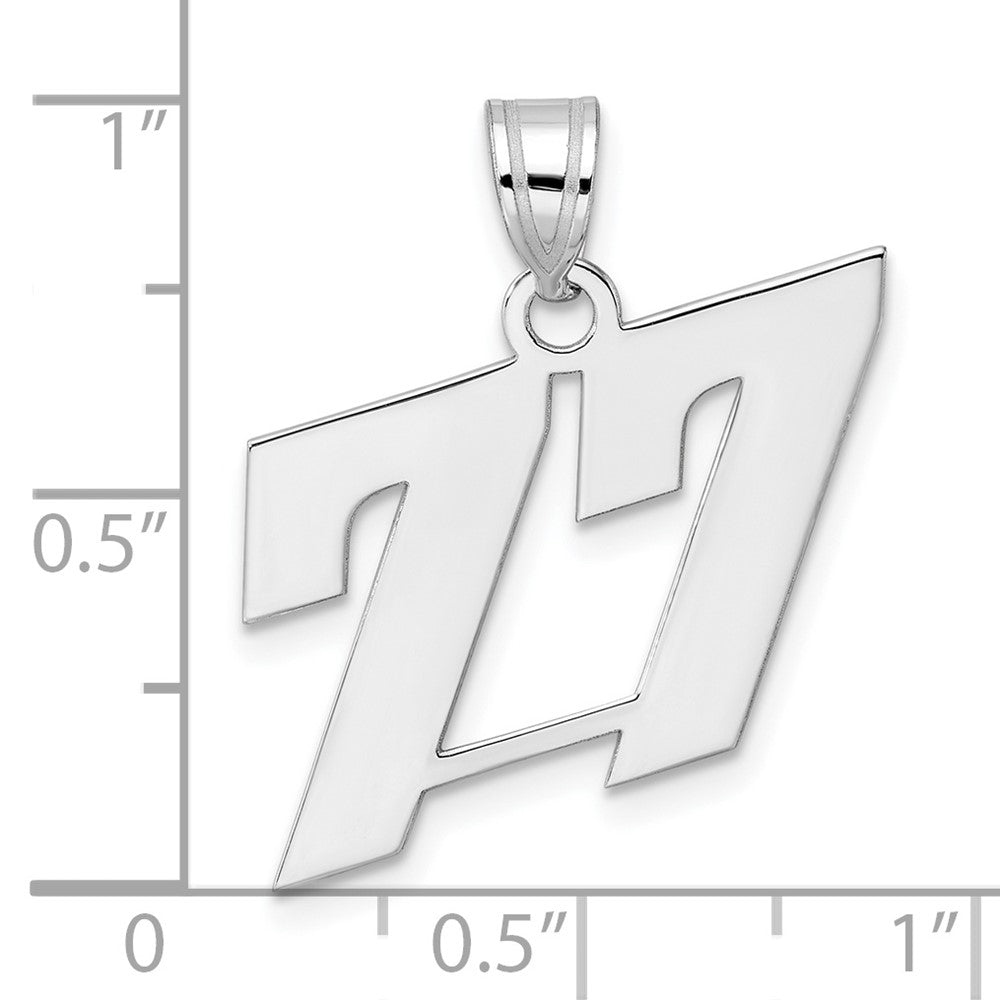 14kw Polished Block Number 77 Pendant