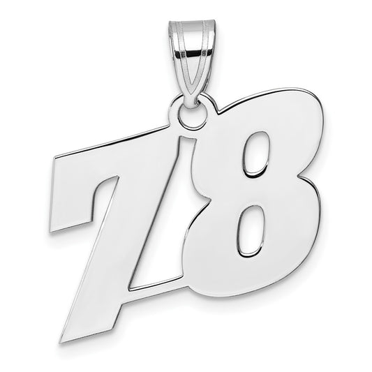 14kw Polished Block Number 78 Pendant