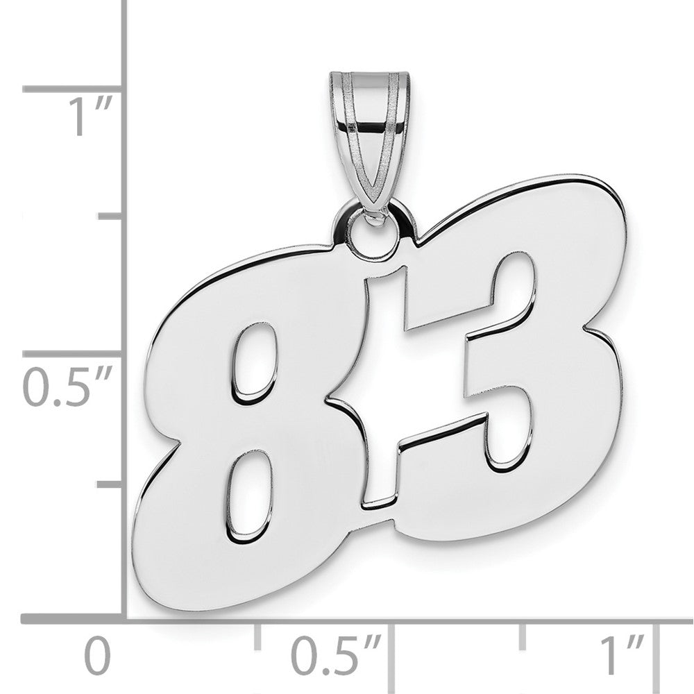 14kw Polished Block Number 83 Pendant