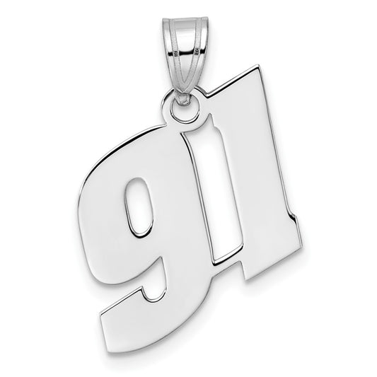 14kw Polished Block Number 91 Pendant
