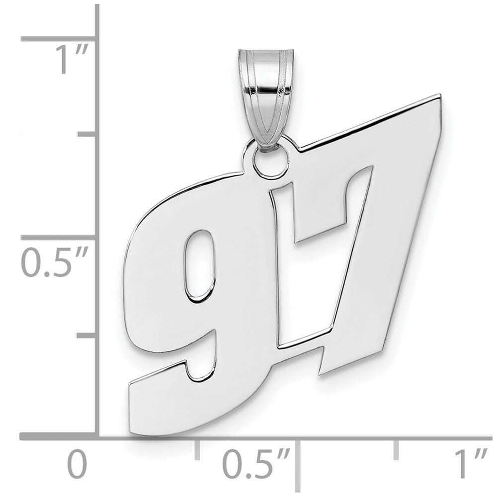 14kw Polished Block Number 97 Pendant