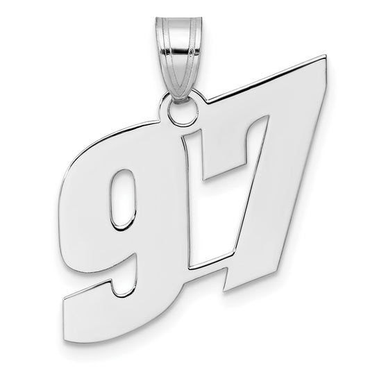 14kw Polished Block Number 97 Pendant