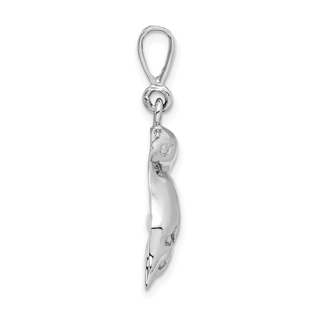 14k White Gold Dolphin Charm