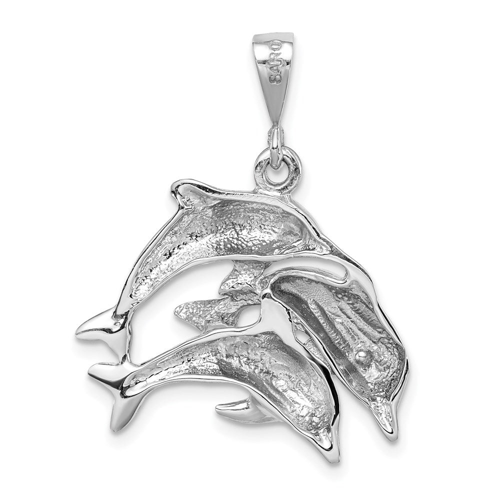 14k White Gold Dolphin Charm