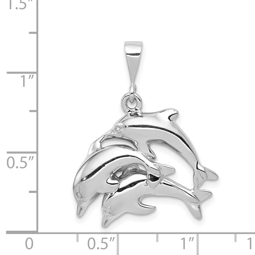 14k White Gold Dolphin Charm