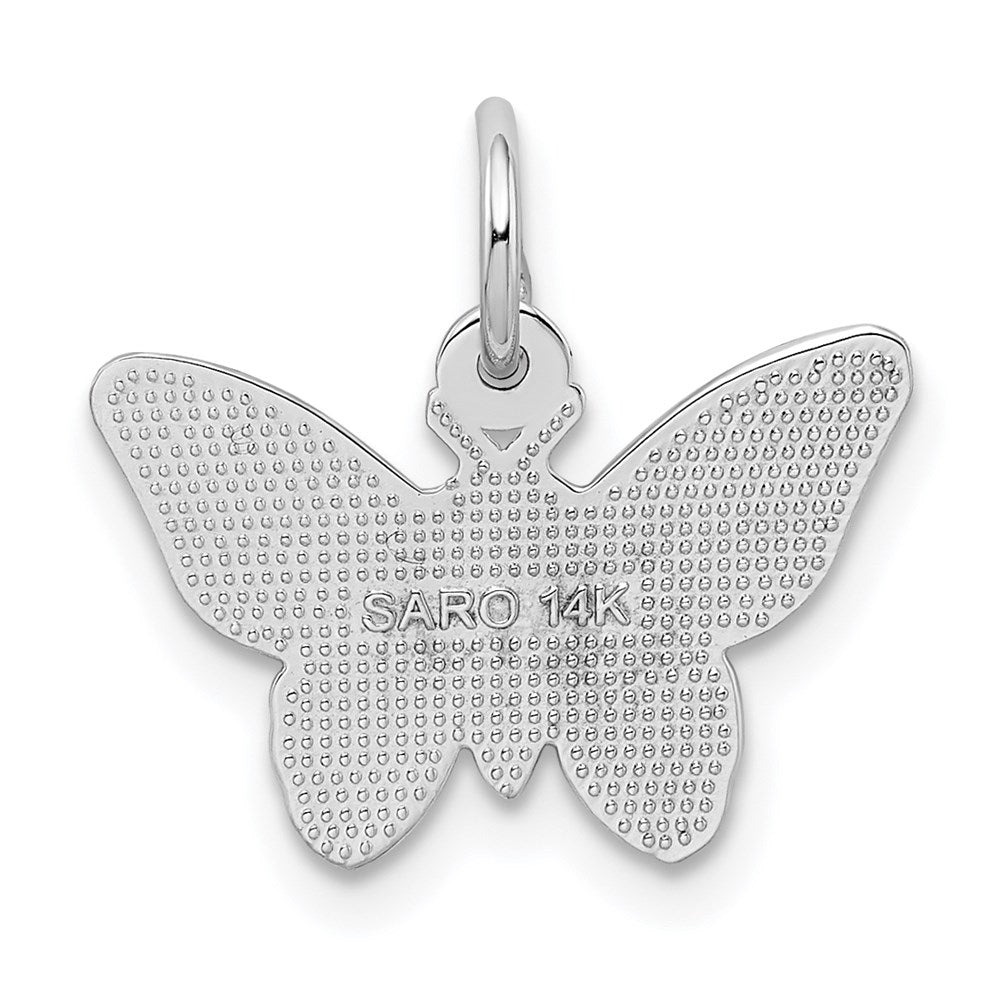 14k White Gold Butterfly Charm