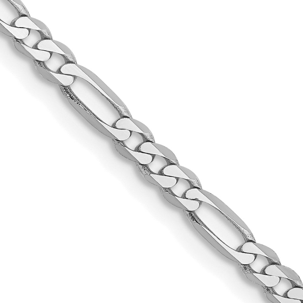 14K White Gold 18 inch 2.75mm Flat Figaro with Lobster Clasp Chain