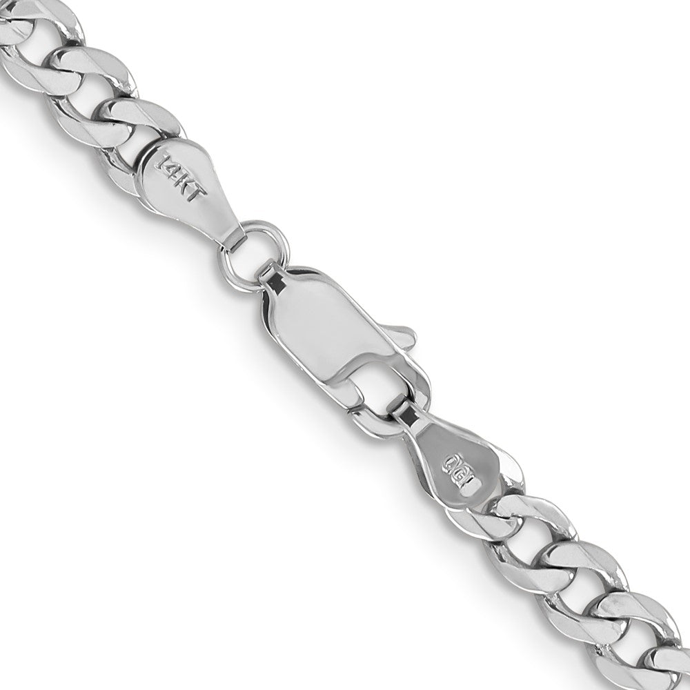 14K White Gold 18 inch 4.5mm Flat Figaro with Lobster Clasp Chain