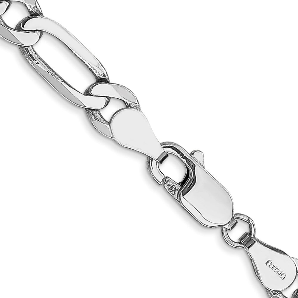 14K White Gold 22 inch 5.5mm Flat Figaro with Lobster Clasp Chain